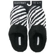 Wholesale - S-XL WOMEN BLK ANIMAL KNIT SLIPPER W/SHERPA COLLAR ELLEN TRACY C/P 18